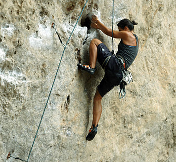 Rock climbing.